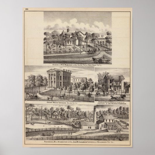 Residenzen und Gebäude in Poplar Grove Poster (Vorne)