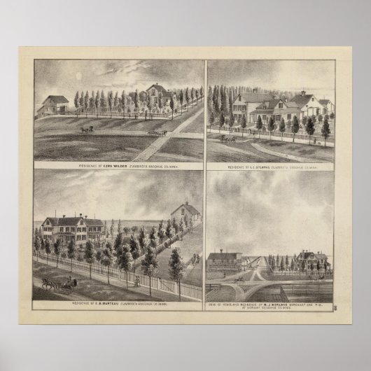 Residenzen und Geschäfte in Zumbrota und Norwegen Poster (Vorne)