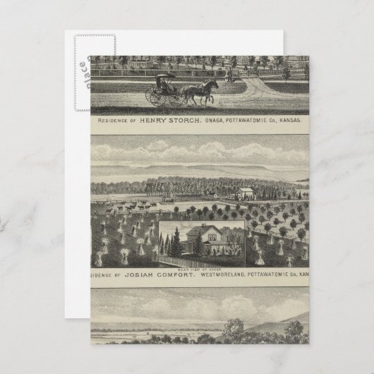 Residenzen und landwirtschaftliche Betriebe, Onaga Postkarte (Vorne/Hinten)