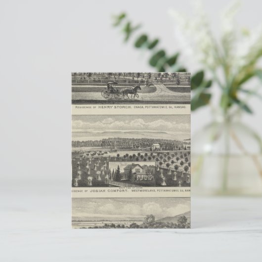 Residenzen und landwirtschaftliche Betriebe, Onaga Postkarte (Stehend Vorderseite)