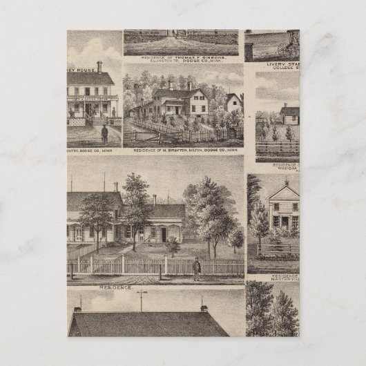 Residenzen und landwirtschaftliche Gebäude, Owaton Postkarte (Vorderseite)