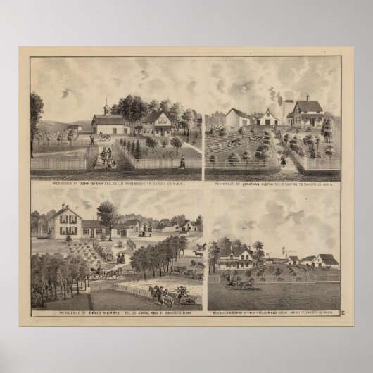 Residenzen und Scheunen, Minnesota Poster (Vorne)