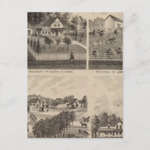 Residenzen und Scheunen, Minnesota Postkarte