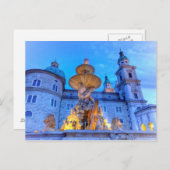 Residenzplatz in Salzburg, Österreich Postkarte (Vorne/Hinten)
