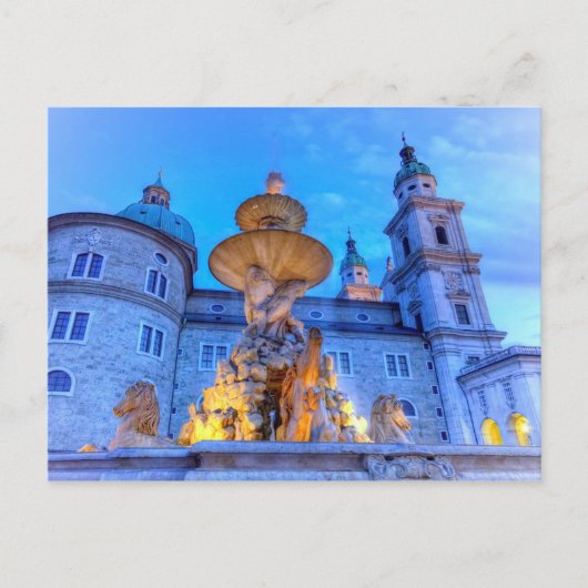 Residenzplatz in Salzburg, Österreich Postkarte (Vorderseite)