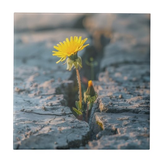 Resilient Dandelion Ceramic Tile Fliese (Vorderseite)