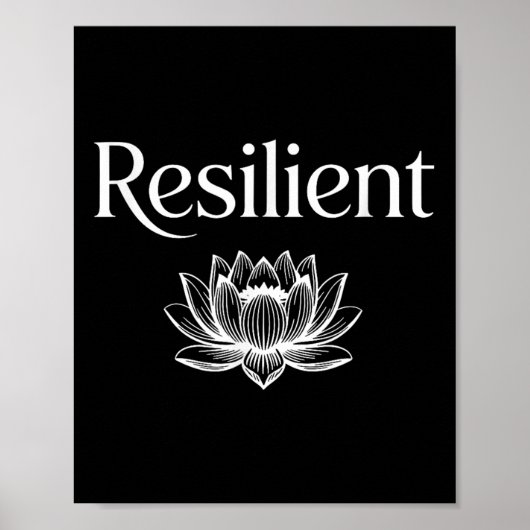 Resilient Mental Strength Self-esteem Motivation R Poster (Vorne)