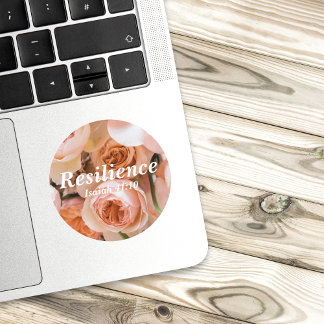 Resilienz Isaiah 41:10 Verse Elegante Rosen Rosen Runder Aufkleber