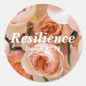 Resilienz Isaiah 41:10 Verse Elegante Rosen Rosen Runder Aufkleber (Vorderseite)