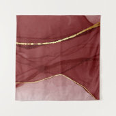 Resin art, dark red marsala abstract background. E Wandteppich (Vorderseite (Horizontal))