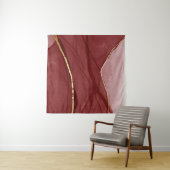 Resin art, dark red marsala abstract background. E Wandteppich (Beispiel)