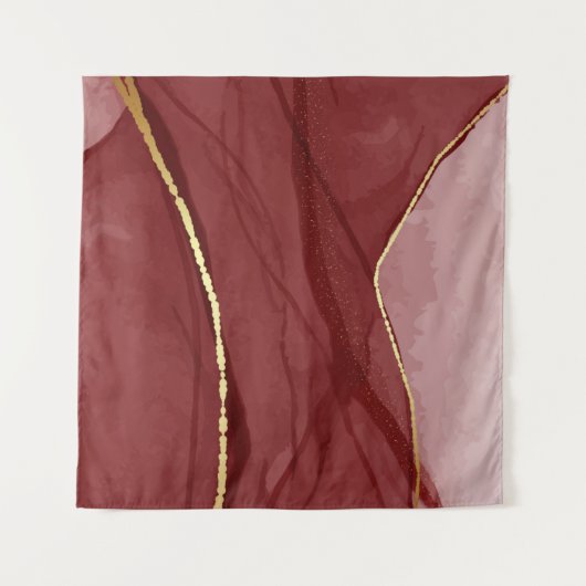 Resin art, dark red marsala abstract background. E Wandteppich (Vorderseite)