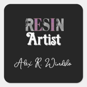 Resin Artist Personalisiert Quadratischer Aufkleber
