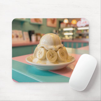 Resin Banana Sundae | Retro Ice Cream Shop Mousepad