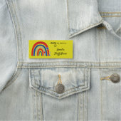 Resin Finish Hallo Mein Name ist Rainbow Name Abze Namensschild (Beispiel)