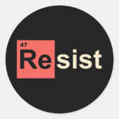 Resist 47 Trump-Element Chemisches Symbol Runder Aufkleber (Vorderseite)
