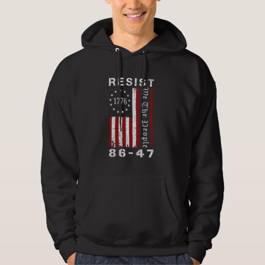 Resist 8647 86 47 Protest We The People Flag Save  Hoodie (Vorderseite)