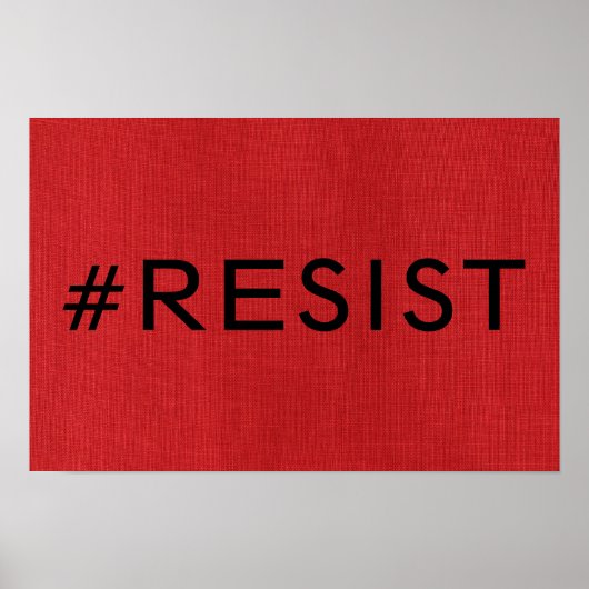 #Resist auf Red Linen Texture Foto Poster (Vorne)