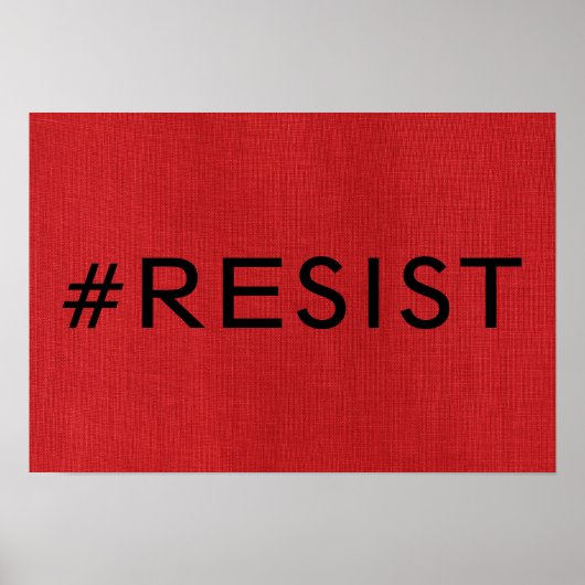 #Resist auf Red Linen Texture Foto Poster (Vorne)