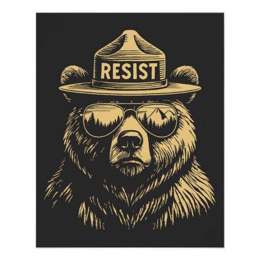 Resist Bear Schützen Sie unsere Nationalparks Poster (Vorderseite)