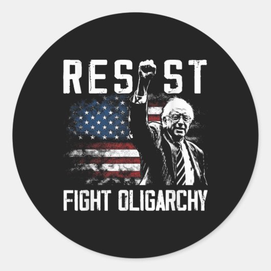 Resist Bernie Sanders kämpft gegen Oligarchie Free Runder Aufkleber (Vorderseite)