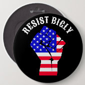 Resist Bigly | Anti-Trump Button (Vorne & Hinten)