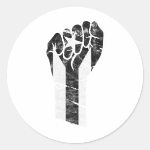 Resist Black Puerto Rico Flag Resiste Fist Puño Runder Aufkleber