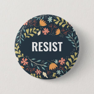 Resist Blume Wreath Button