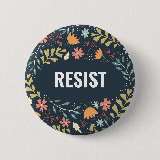 Resist Blume Wreath Button (Vorderseite)