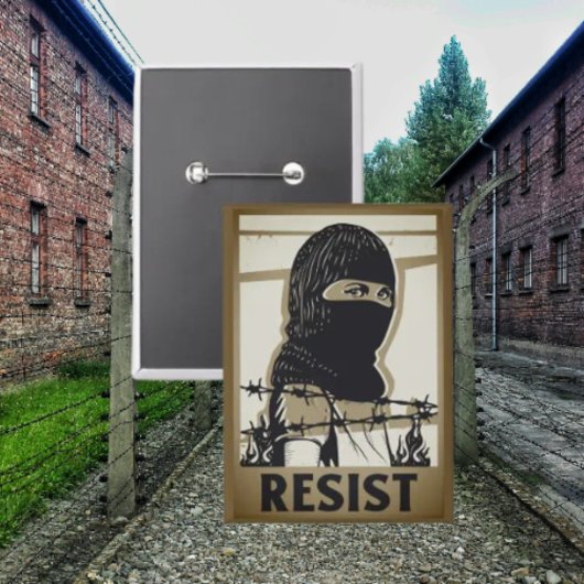 Resist Button - Frau in der Skischule