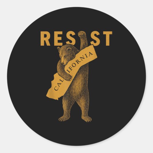 Resist California Bear  Runder Aufkleber (Vorderseite)