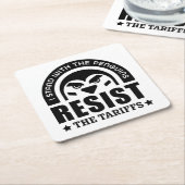 Resist der Zollpinguin Rechteckiger Pappuntersetzer (angewinkelt)