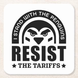 Resist der Zollpinguin Rechteckiger Pappuntersetzer
