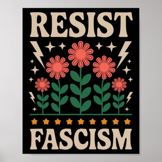 Resist Fascism Protest Trump Anti Trump  Poster (Vorne)