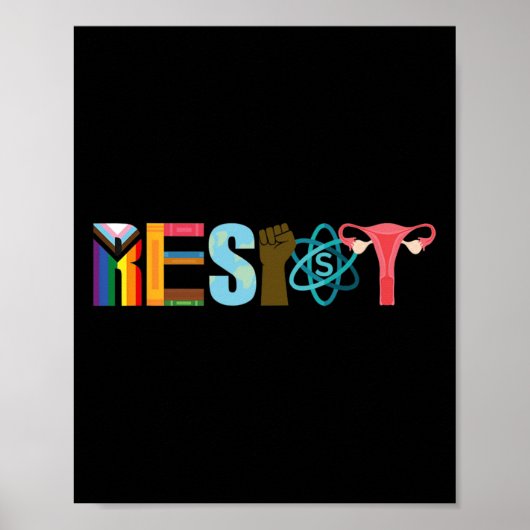 Resist Feminist Pride Science Equality Aktivismus Poster (Vorne)