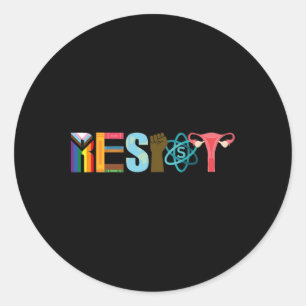 Resist Feminist Pride Science Equality Aktivismus Runder Aufkleber