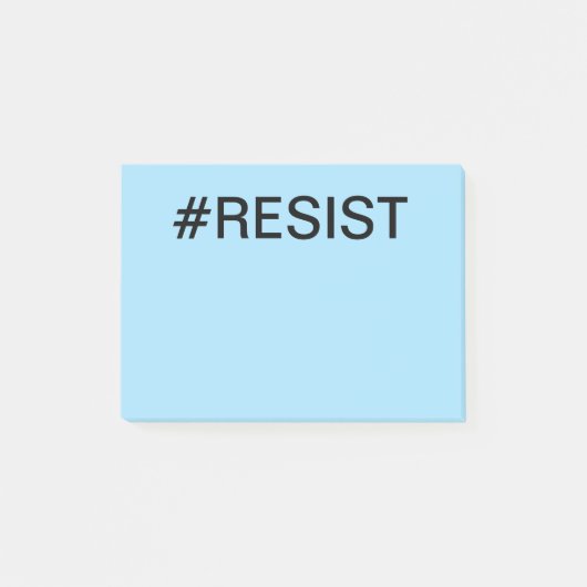#Resist fett schwarzer Text auf hellblau Post-it Klebezettel (Vorderseite)