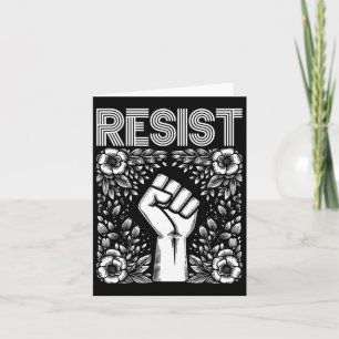 Resist Fist Boho Blume Anti Trump Protest Activis Karte