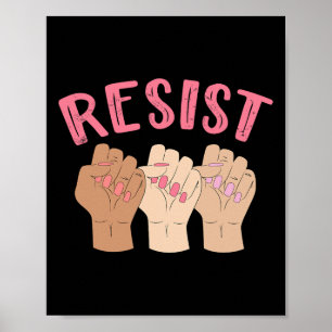 Resist Fist Women Power T-Shirt Feminist Feminist Poster