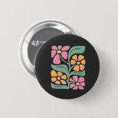 RESIST Floral Anti Trump politischer Protest Button (Vorne & Hinten)