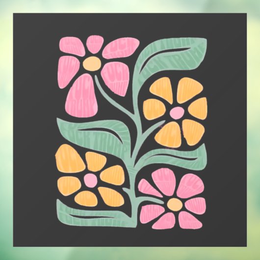 RESIST Floral Anti Trump politischer Protest Fensteraufkleber (Blatt 3)