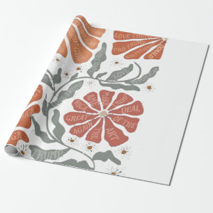 RESIST Floral Anti Trump politischer Protest Geschenkpapier