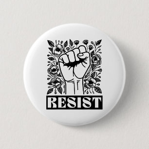 Resist Floral Anti Trump politischer Protest Liber Button