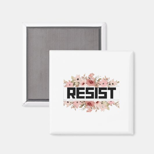 RESIST Floral Anti Trump politischer Protest Magnet (Vorderseite/Rückseite)
