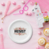 RESIST Floral Anti Trump politischer Protest Pappteller (Party)