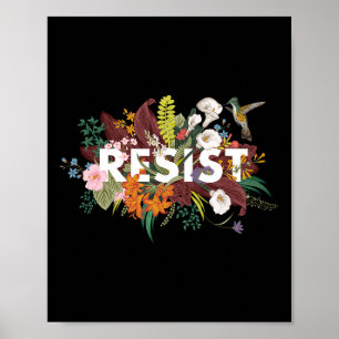 Resist Floral Anti Trump politischer Protest Poster