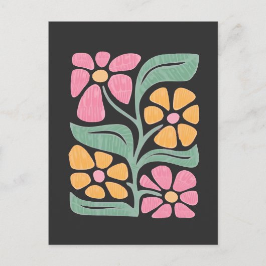 RESIST Floral Anti Trump politischer Protest Postkarte (Vorderseite)