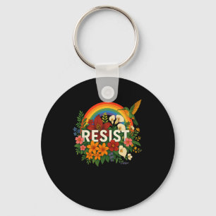 Resist Floral Anti Trump politischer Protest Prix Schlüsselanhänger
