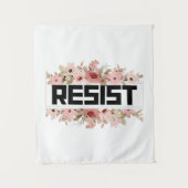 RESIST Floral Anti Trump politischer Protest Wandteppich (Vorderseite)