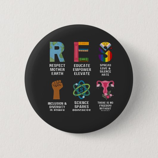 Resist Floral LGBTQ Rechte Trans Equality Button (Vorderseite)